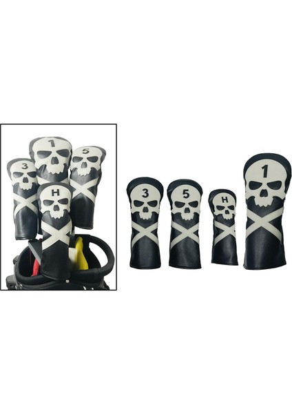 4 Adet Golf Kulübü Kafa Kapak Headcover Ahşap Sürücü Sürücüsü Fairway Için 1 3 5 Ut indirimleri