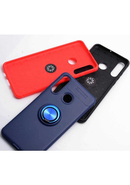Huawei P30 Lite Kılıf Kamera Çıkıntılı Renkli Yüzüklü Standlı Mıknatıslı Kapak (Ravel) indirimleri