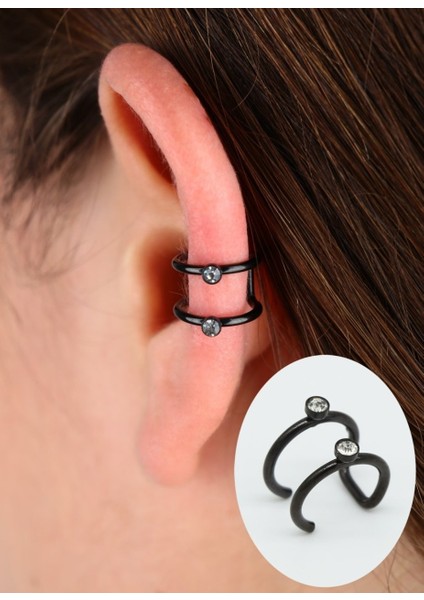 Siyah Çelik Earcuff