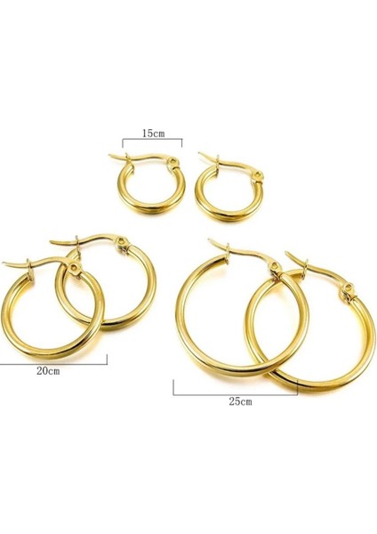 Gold Cerrahi Çelik Küçük Halka Küpe modelleri