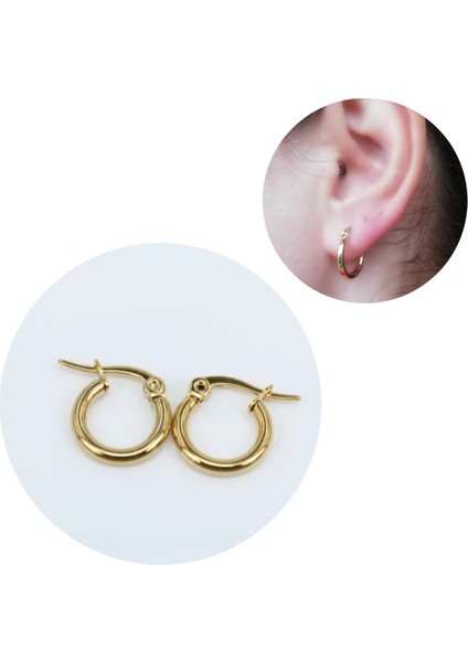 Gold Cerrahi Çelik Küçük Halka Küpe fırsatları