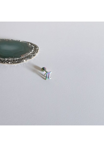 Cerrahi Çelik Rainbow Pi Işareti Piercing 6 mm