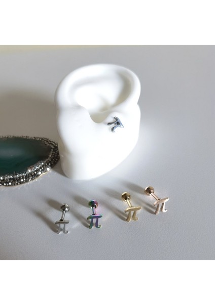 Cerrahi Çelik Rainbow Pi Işareti Piercing 6 mm fiyatları