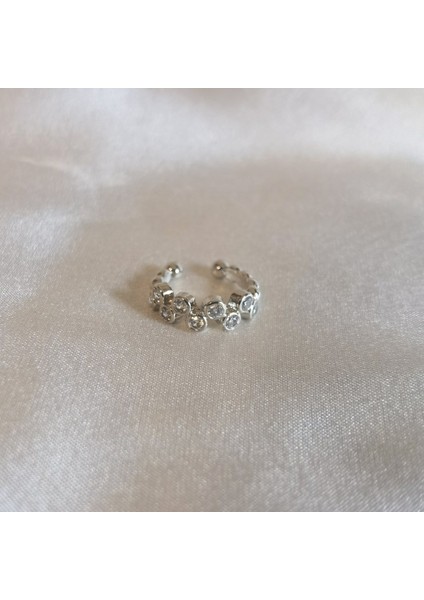 Zirkon Taşlı Kıkırdak (Sıkıştırma) Earcuff - Tek Adet