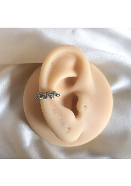 Zirkon Taşlı Kıkırdak (Sıkıştırma) Earcuff - Tek Adet