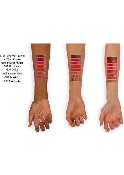 Mattemoist Lipgloss Yarı Mat Saten Bitişli Likit Ruj 408 Femme Fatale - Bordo