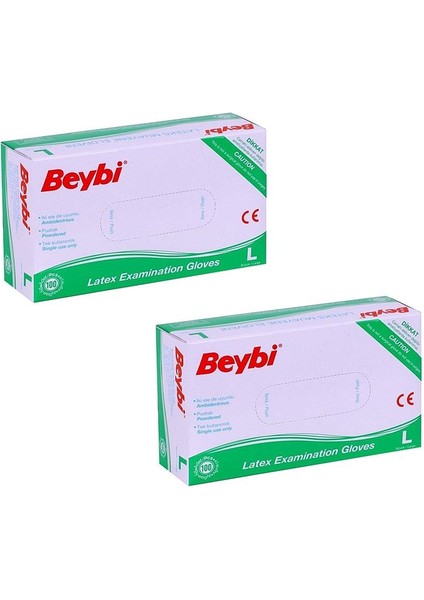 Lateks Pudralı Eldiveni Large 100lü 2 Adet