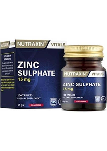 Vitals Zinc 15 Mg 100 Tablet (Çinko Tablet)