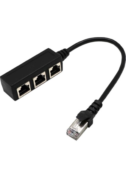 1 - 3 Port Ethernet Anahtarı Y Splitter Adaptör Kablosu Cat 5/6 Lan Için (Yurt Dışından)