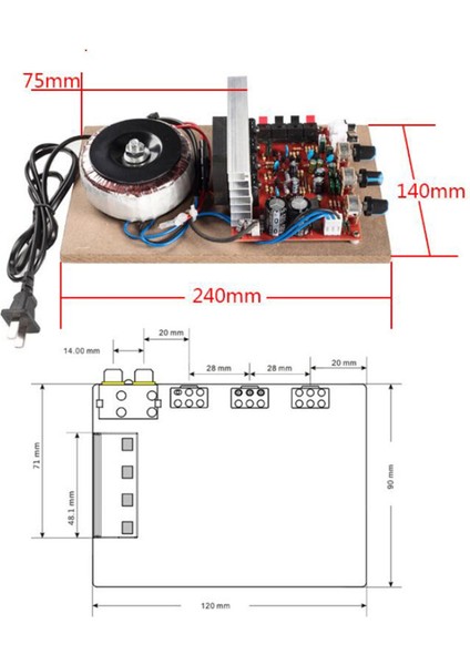 220 V / 200W Ses Güç lifikatörü Bluetooth Hıfı Mp3 Kart Okuyucu Fm Için (Yurt Dışından)