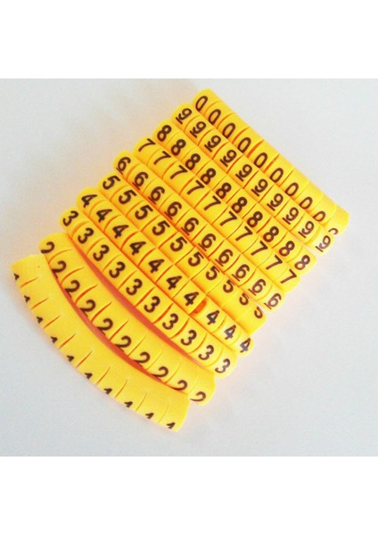 1000X Sarı Kablo Tel Işaretleyiciler Etiketler Etiket Yönetimi No 0 ~ 9 6mm² 6mm² Ec-3 (Yurt Dışından) indirimleri
