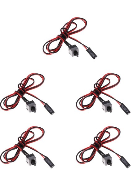 5 Adet Pc Kılıf Güç Push Button Kablosu Atx Bilgisayar Açık / Kapalı / Sıfırlama Anahtarı Tel (Yurt Dışından)