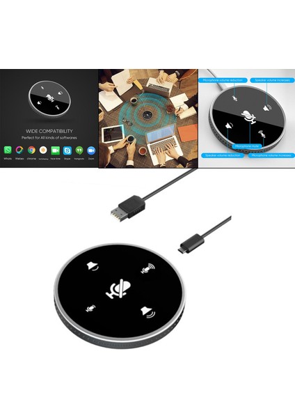 2 Adet USB Konferans Mikrofon W / Hoparlör Mic W / Desktop Computerkk Için Sessiz (Yurt Dışından)