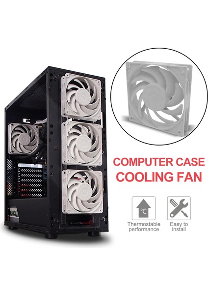 Soğutma Fanları 12 cm / 120MM Yüksek Hava Akımı 12 V Pc Bilgisayar Için Sıvı Radyatör Beyaz (Yurt Dışından)