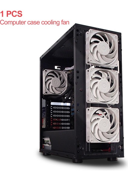 Soğutma Fanları 12 cm / 120MM Yüksek Hava Akımı 12 V Pc Bilgisayar Için Sıvı Radyatör Beyaz (Yurt Dışından)