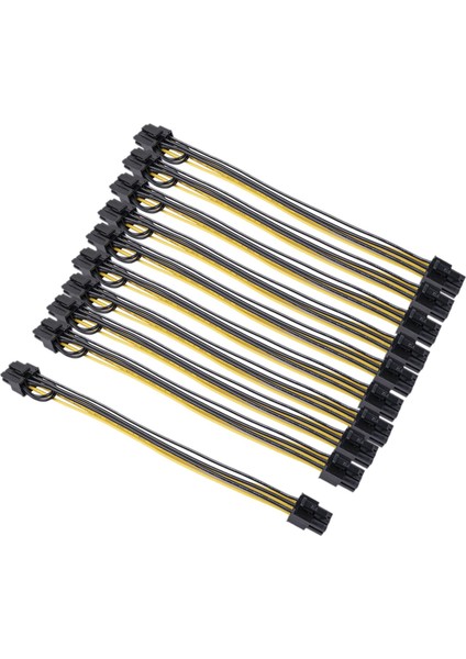 Pcıe 6 Pin Kadın Için 6 + 2 8 Pin Kadın Gpu Kablosu Adaptörü Dönüştürücü 20 cm 10 Adet (Yurt Dışından)