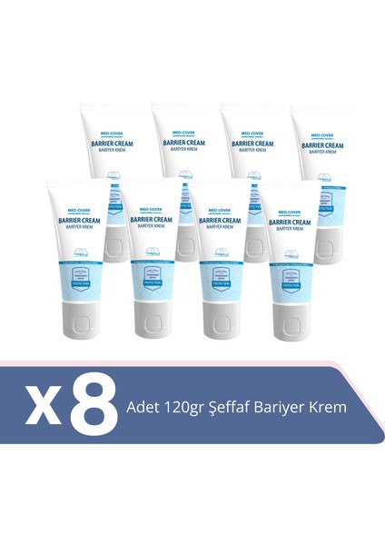 Med-Cover Şeffaf Bariyer Krem 120grx8adet