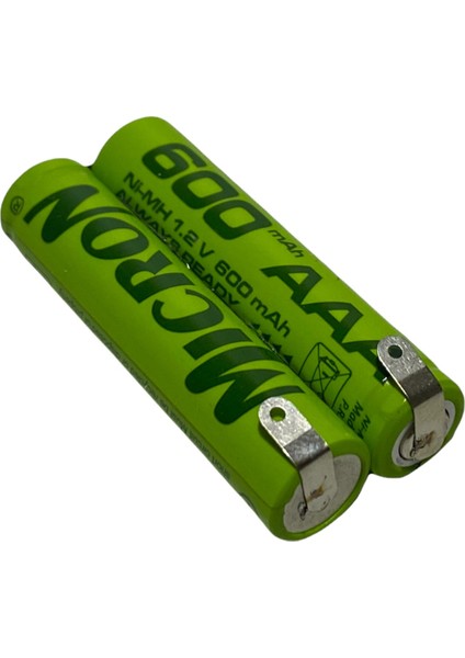 2.4V Tıraş Makinesi Pili Bataryası 600 Mah Aaa Ince Pilden Puntalı