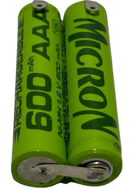 2.4V Tıraş Makinesi Pili Bataryası 600 Mah Aaa Ince Pilden Puntalı modelleri