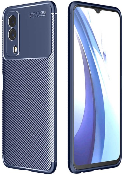 - Vivo Y53S 4G - Kılıf Auto Focus Karbon Negro Silikon Kapak - Lacivert