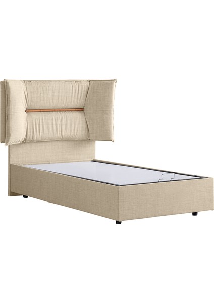 Lizbon Tek Kişilik Baza Başlık Comfort Yatak Seti - Krem