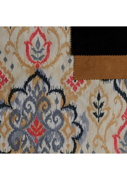 Antrasit Sütlü Kahve Renkli Modern Damask Desen Dijital Baskılı Süet Kumaş