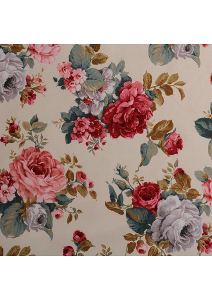 Krem Zemin Üzerine Baskılı Pudra Gri Renkli Desen Dijital Baskılı Süet Kumaş