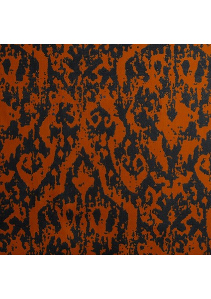 Turuncu Renkli Modern Damask Desen Dijital Baskılı Süet Kumaş