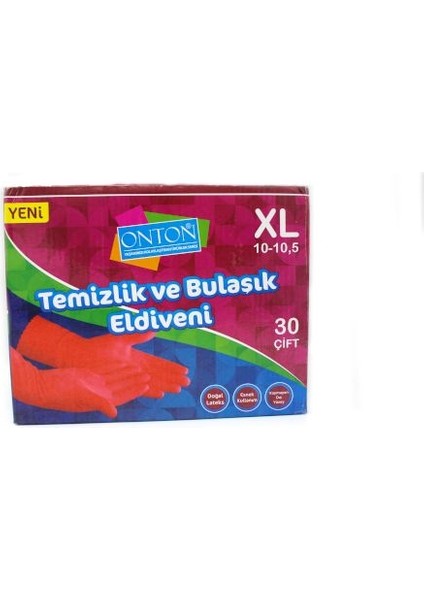 Temizlik ve Bulaşık Eldiveni xl Beden (30'lu Paket)