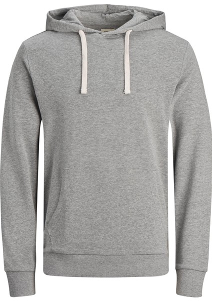 Jack & Jones Holmen Sweat Hood Noos Erkek Gri Sweatshirt 12136885-05