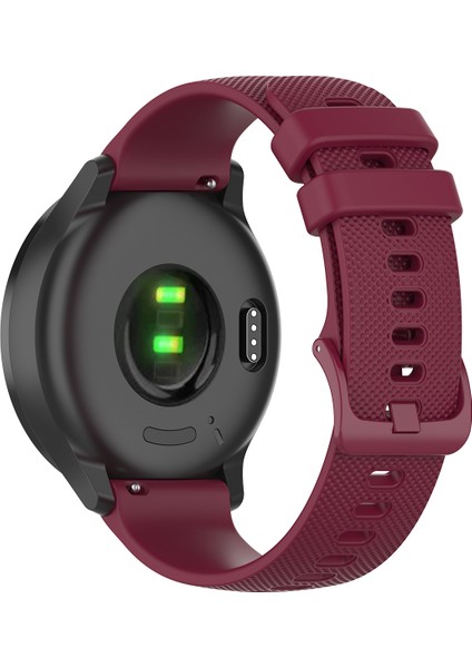 Samsung Galaxy Watch3 45Mm Için 22Mm Silikon Kayış Şarap Kırmızısı (Yurt Dışından)