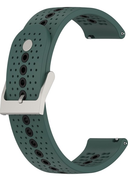 Samsung Galaxy Watch4 44Mm Için Silikon Nefes Alabilir Saat Kayışı Zeytin Yeşili + Siyah (Yurt Dışından)