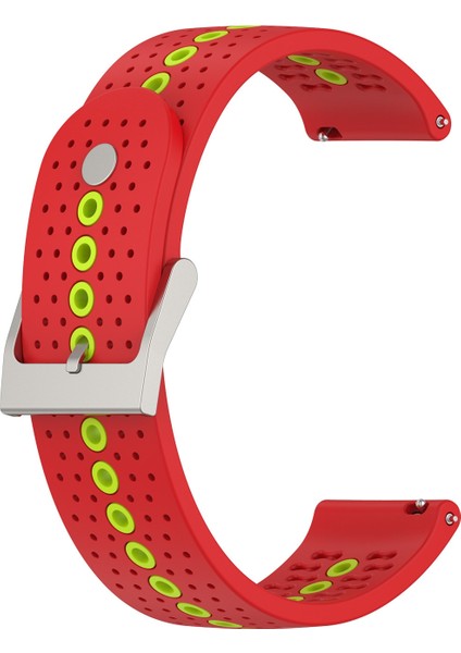 Samsung Galaxy Watch4 44Mm Için Silikon Nefes Alabilir Saat Kayışı Kırmızı + Yeşil (Yurt Dışından)