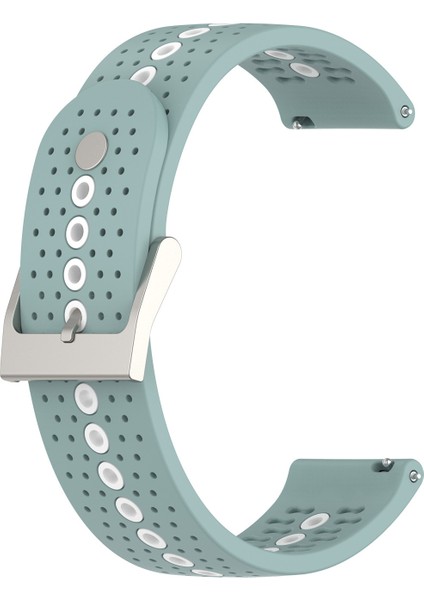 Samsung Galaxy Watch 42Mm Için Silikon Nefes Alabilir Saat Kayışı Kaya Camgöbeği + Beyaz (Yurt Dışından)