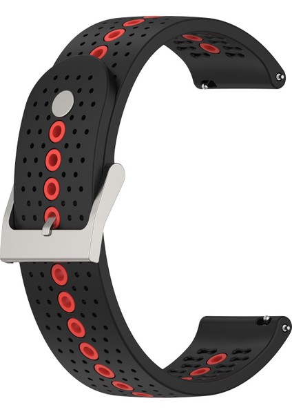 Samsung Galaxy Watch 42Mm Için Silikon Nefes Alabilir Saat Kayışı Siyah + Turuncu (Yurt Dışından)