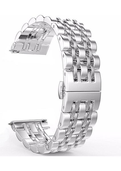 20Mm Kadın Versiyonu Yedi Boncuklu Çelik Kayış Gümüş Rengi (Yurt Dışından)