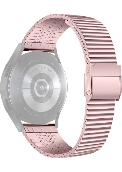 Samsung Galaxy Watch4 40Mm Için Çift Tokalı Çelik Kordonlu Saat Pembe Gül (Yurt Dışından)