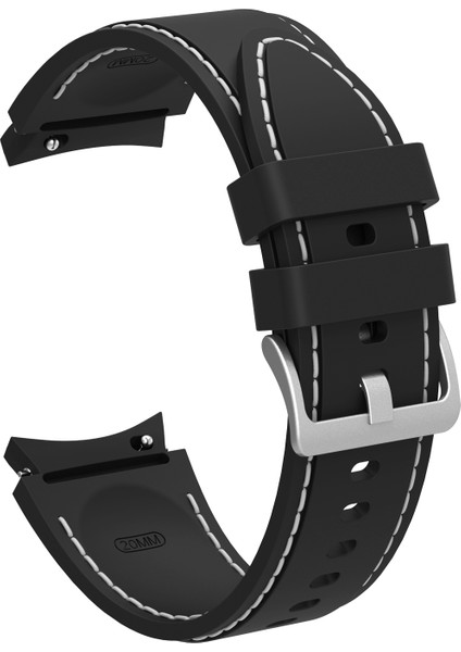Samsung Galaxy Watch4 / Watch4 Classic Için Silikon Kayış Siyah Beyaz (Yurt Dışından)