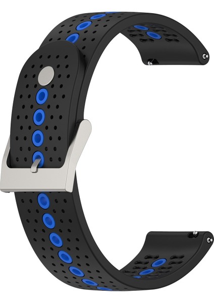 Samsung Gear S2 Classic Için Silikon Nefes Alabilir Saat Kayışı Siyah + Mavi (Yurt Dışından)