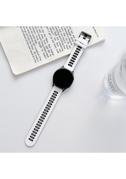 Samsung Galaxy Watch4 40Mm / 44Mm Için Silikon Kayış Siyah Beyaz (Yurt Dışından)