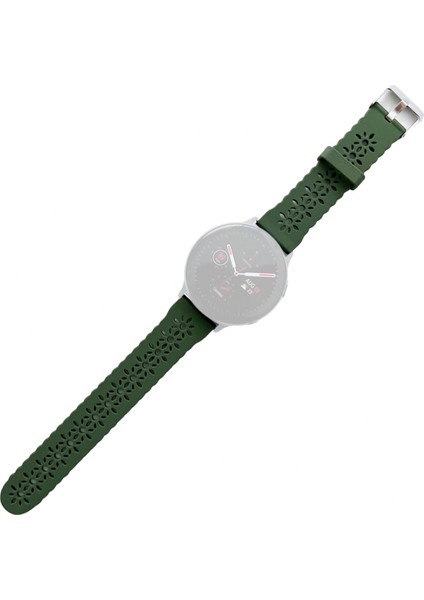 Samsung Galaxy Watch Active2 40Mm Için Silikon Kayış Yeşil Ordu (Yurt Dışından)