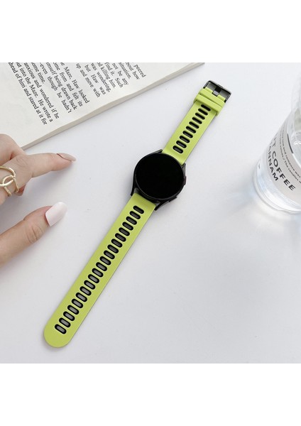 Samsung Galaxy Watch4 40Mm / 44Mm Için Silikon Kayış Sarı Siyah (Yurt Dışından)