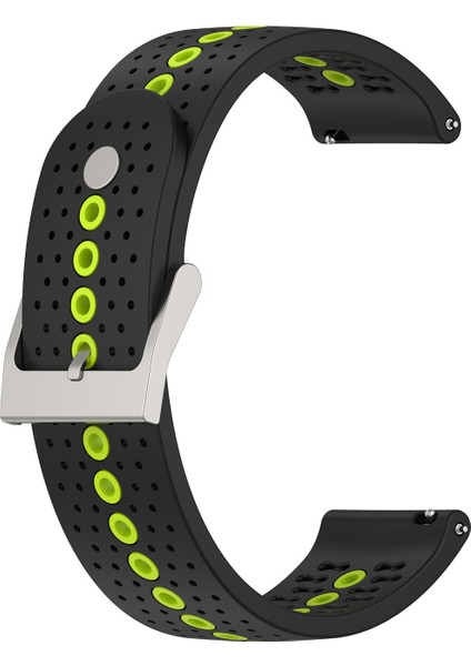 Samsung Galaxy Gear Sport Için Silikon Nefes Alabilir Saat Kayışı Siyah + Yeşil (Yurt Dışından)