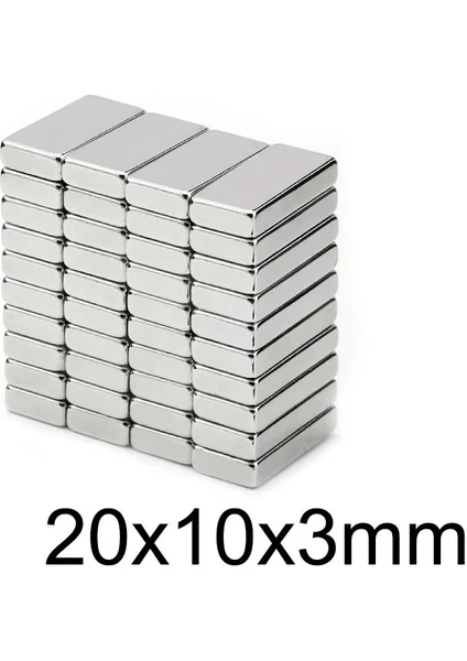 20X10X3MM Neodyum Güçlü Mıknatıs - Neodim Magnet