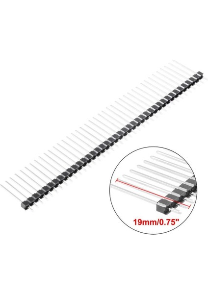 1X40 19MM Erkek Header 40 Pin 2.54MM 180 Derece
