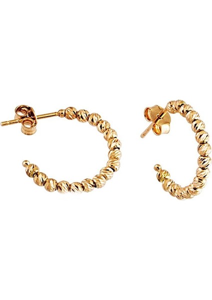 Altın Halka Küpe Dorikalı 14K Gold Üç Renk