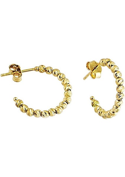 Altın Halka Küpe Dorikalı 14K Gold Üç Renk modelleri