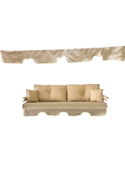 3 Kişilik Luxury Vip Salıncak Minderi Düğmeli-Süngerli Bahçe Minderi Cappuccino fiyatları