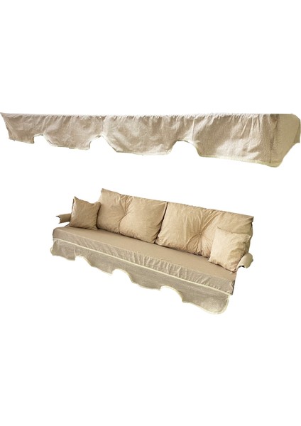 3 Kişilik Luxury Vip Salıncak Minderi Düğmeli-Süngerli Bahçe Minderi Cappuccino indirimleri