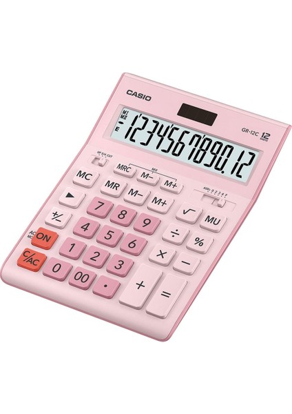 GR-12C-PK Açık Toz Pembe 12 Hane Masa Üstü Hesap Makinesi